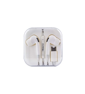PC01 KABLOLU KULAKLIK PLASTIK BAŞLIK  TYPE-C BEYAZ