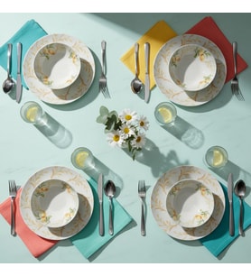 GÜRAL PORSELEN Lemon Touch 12 Parça 4 Kişilik Yemek Takımı 5692