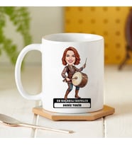 En Başarılı Davulcu Kadın Karikatürlü Kupa Bardak