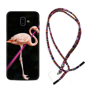 Samsung J6 Plus J7 Prime J7 Pro M20 Kılıf Boyun Asklı Rasta Silikon Line Filamingo 1776