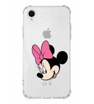 Apple iPhone XR Uyumlu Köşe Korumalı Antişok  Kapak Minnie Mouse Tasarımlı Şeffaf  Kılıf