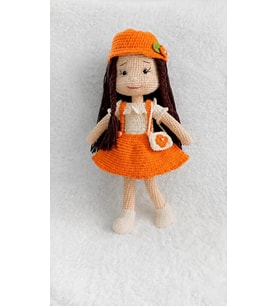 Turuncu Nisanur Bebek Amigurumi Organik Oyuncak