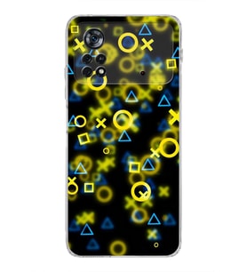 Xiaomi Poco X4 Pro Kamera Korumalı Kapak Semboller Tasarımlı Şeffaf Kılıf