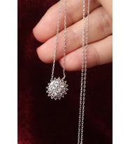 Yuvarlak Zirkon Taşlı Silver Beyaz 925 Ayar Zincir Gümüş Kolye