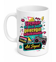 Retro 90'lar Temalı Baskılı Kupa Bardak Nostalji Hediye Porselen Mug