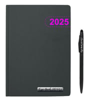 Kişiye Özel 2027 Mor Yaldız Baskılı Günlük Ajanda ve Kalem (Mor)