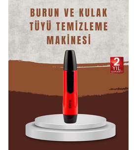 Raks Leo Burun Kulak Tüy Alma Makinesi 45 dk Şarj Süreli Kırmızı
