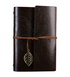 Büyük Yaprak Desenli Deri Defter
