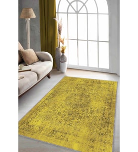 Hardal Vintage Kaymaz Taban Makinede Yıkanabilir Halı KR028 - 100 x 160 cm
