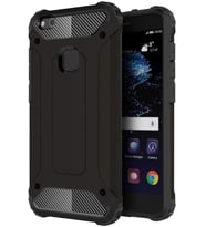 Huawei P10 Lite Silikon Armor Hybrid Zırh Kılıf (Siyah)