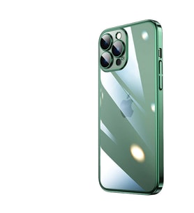 Apple iPhone 13 Pro Kılıf Renkli Çerçeveli Riksos Silikon Kılıf (Koyu Yeşil)