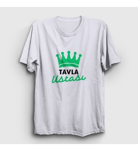 Presmono Unisex Beyaz Backgammon Master Tavla Ustası Oyun V2 T-Shirt 417271tt (Beyaz)