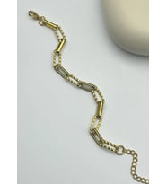 Çelik Gold Tasarım Bileklik - 25-blk131