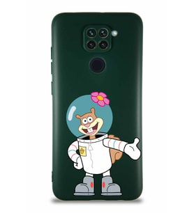 Xiaomi Redmi Note 9 Soft Premier Kapak Sandy Tasarımlı Silikon Kılıf - Yeşil (Şeffaf)