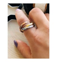 RENKLİ ÜÇLÜ ÇELİK YÜZÜK 316L5423-7NO (Çok Renkli)