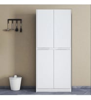 Patentli Santra Kulpsuz 4 Kapaklı, Çok Amaçlı Dolap, Mutfak, Elbise, Balkon, Kiler Dolabı, Dosya Dolabı (B.Beyaz)