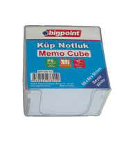 Bigpoint Akrilik Küp Notluk Beyaz 8x8cm