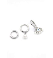 3'lü Göz Küpe - Gümüş