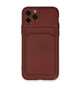 Apple iPhone 11 Pro Kılıf Kelvin Kartvizitli Silikon - Bordo