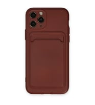 Apple iPhone 11 Pro Kılıf Kelvin Kartvizitli Silikon - Bordo