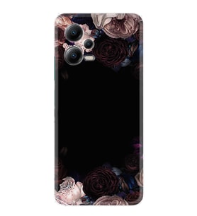 Xiaomi Poco X5 5g Kılıf Resimli Desenli Silikon Platinium Series Dark Flowers 1906