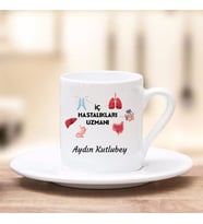 İç Hastalıkları Uzmanı Türk Kahve Fincanı (Beyaz)