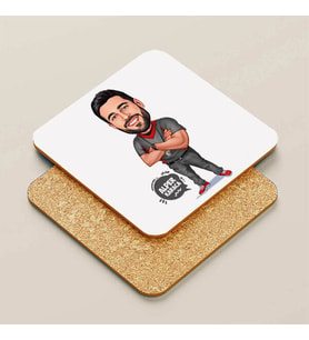 Kişiye Özel Hakemlik Yapan Erkek Karikatürlü Bardak Altlığı