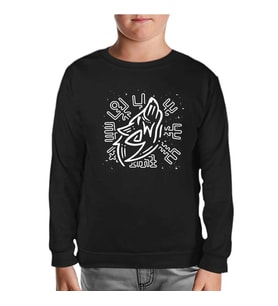 Viking Logo - Kurt Siyah Çocuk Sweatshirt