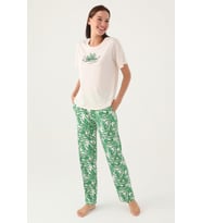 Pierre Cardin 8804 Nature Bej Kadın Kısa Kol Pijama Takımı
