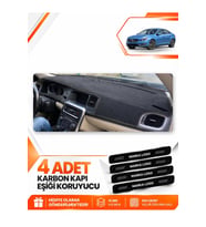 VOLVO S60 (2011-2017) Uyumlu Ön Torpido Koruma Kılıfı Halısı - Siyah