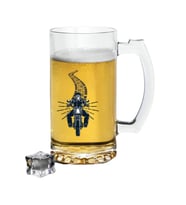 Motorcu Tasarımlı Bira Bardağı - Bira Bardak (Şeffaf)