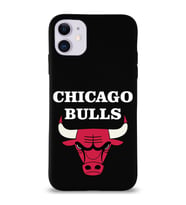 Apple iPhone 11 Uyumlu Lansman Kılıf Chicago Bulls Tasarımlı Altı Kapalı İçi Kadife Kaplı  Kapak (Şeffaf)