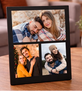 Kişiye Özel Masaüstü Çerçeve 3 Fotoğraflı Masaüstü Ahşap Kolaj Çerçeve