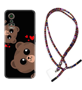 General Mobile GM 21 Pro GM 22 Pro Plus Kılıf Boyun Asklı Rasta Silikon Love Animals 1780