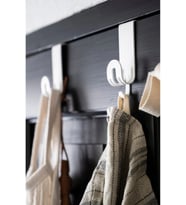 Kapı Üstü Geçmeli Metal Banyo Havlu Bornoz Askısı Beyaz