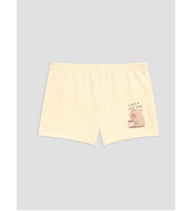 LCW Kids Bej Baskılı Kız Çocuk Boxer
