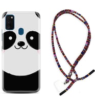 Samsung M21 M22 M23 M30 M31S M32 Kılıf Boyun Asklı Rasta Silikon Sevimli Panda 1794
