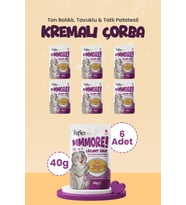 Reflex Plus Mmore Ton Balıklı Tavuklu ve Tatlı Patatesli Kremalı Kedi Çorbası 40 Gr*6lı SET