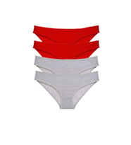 Mulvxbrf Brf02 4 Adet Eko Set Likralı Kadın Slip Külot Kırmızı Gri (Mulvix)