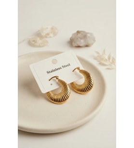 316L Çelik Gold Renk Halka Model Küpe