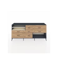 Hyperion Konsol 2 Raflı 7 Çekmeceli  220x44x99 Antrasit-Aytaşı/Çam