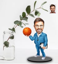Kişiye Özel Basketbolcu Tasarımlı Karikatür Ahşap Biblo Model-2