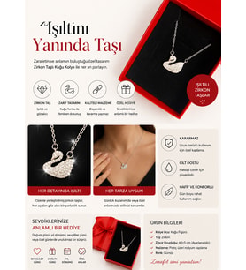 925 Gümüş Kaplama Kuğu Model Çelik Kolye – Özel Hediye Kutulu – Hediye Paketli