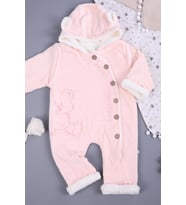 Babyhola Velsoft Astarlı Kışlık Bebek Çocuk Tulum 3200 (Yavruağzı)