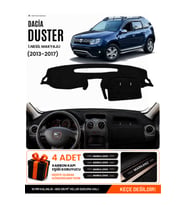 DACİA DUSTER 1.NESİL MAKYAJLI (2013-2017) Uyumlu Torpido Örtüsü Torpido Kılıfı - Siyah