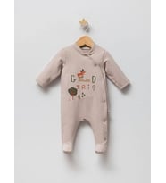 Erkek Bebek Öncen Çıtçıt Kapamalı Patikli Tulum (Taş)