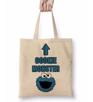 Cookie Monster Kurabiye Canavarı Bez Çanta Uzun Saplı