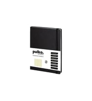 PULKO NOTEBOOK PND009 YUMUŞAK KAPAK 19x25cm 90gr.192 SAYFA YALDIZ GÜMÜŞ KENAR ÇİZGİLİ DEFTER - SİYAH