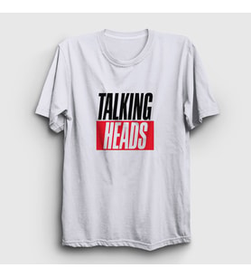 Presmono Unisex Beyaz Logo Talking Heads T-Shirt 491928tt (Beyaz)