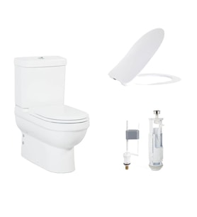 Creavit Vitroya Duvara Sıfır Klozet + Rezervuar + VitrA İç Takım + Yavaş Kapanır Kapak Set (Beyaz)